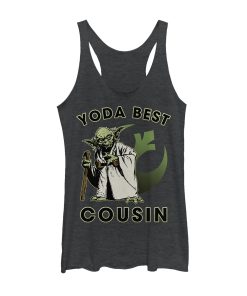 Women’s Star Wars Yoda Best Cousin Racerback Tank Top