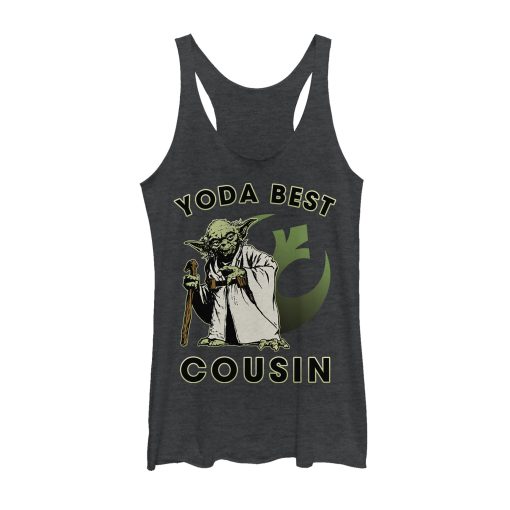 Women’s Star Wars Yoda Best Cousin Racerback Tank Top