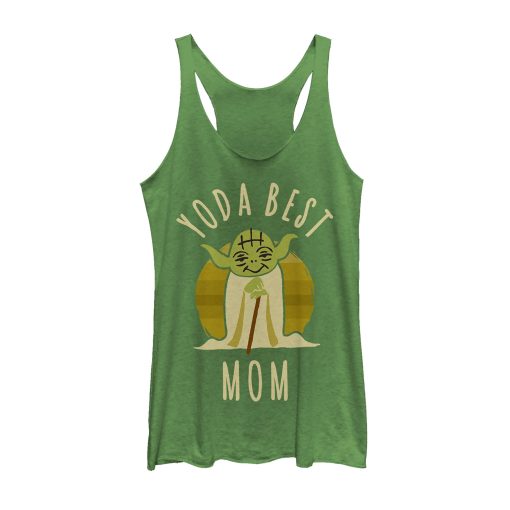 Women’s Star Wars Yoda Best Mom Cartoon Racerback Tank Top