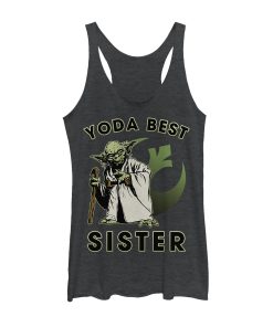 Women’s Star Wars Yoda Best Sister Racerback Tank Top