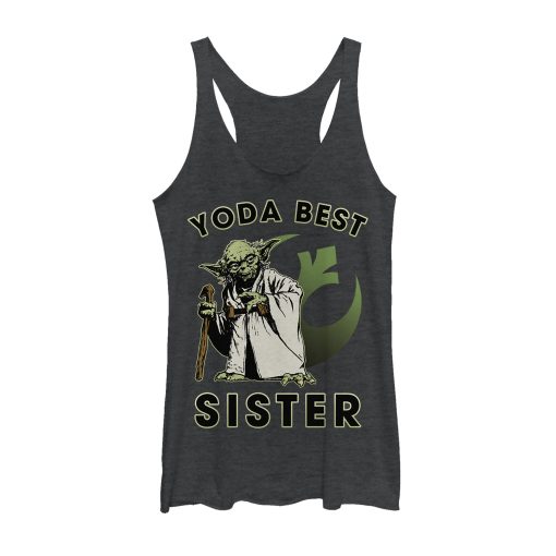 Women’s Star Wars Yoda Best Sister Racerback Tank Top