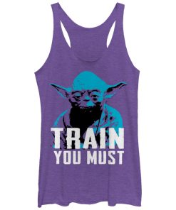 Women’s Star Wars Yoda Small You are Train You Must Racerback Tank Top