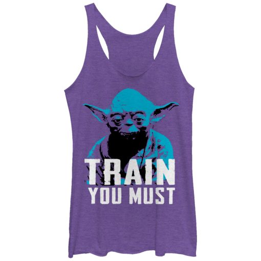 Women’s Star Wars Yoda Small You are Train You Must Racerback Tank Top