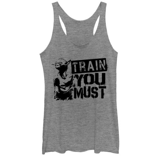 Women’s Star Wars Yoda Train You Must Racerback Tank Top