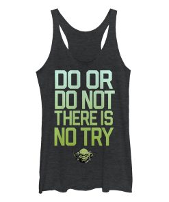 Women’s Star Wars Yoda Try Mantra Racerback Tank Top