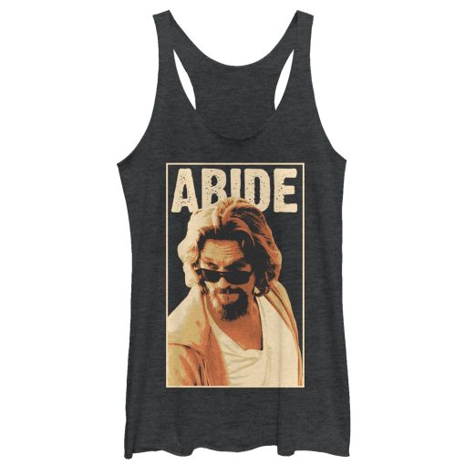 Women’s The Big Lebowski The Dude Abides Sunglasses Pose Racerback Tank Top