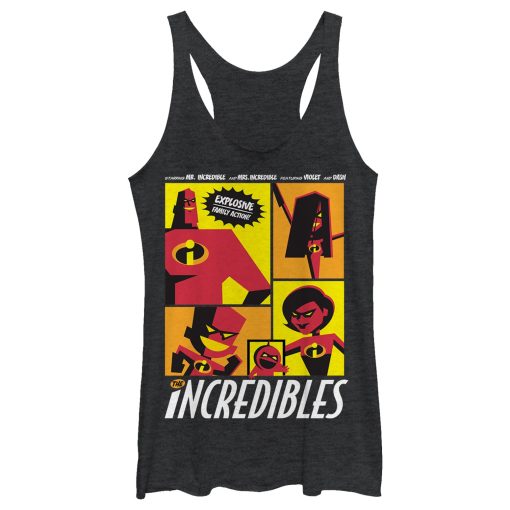 Women’s The Incredibles Starring Explosive Family Action Racerback Tank Top