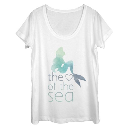 Women’s The Little Mermaid Ariel Heart of Sea Scoop Neck