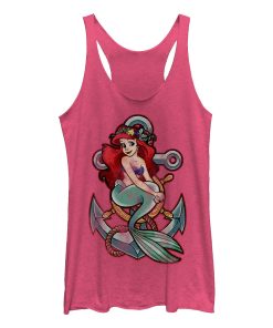 Women’s The Little Mermaid Ariel Vintage Anchor Racerback Tank Top