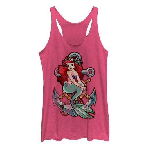 Women’s The Little Mermaid Ariel Vintage Anchor Racerback Tank Top