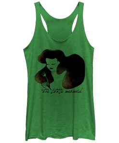Women’s The Little Mermaid Ariel Watercolor Fork Print Racerback Tank Top