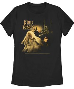 Women’s The Lord of the Rings Fellowship of the Ring Gandalf Frodo and Sauron Logo T-Shirt