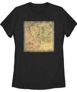 Women’s The Lord of the Rings Fellowship of the Ring Map of Middle Earth T-Shirt