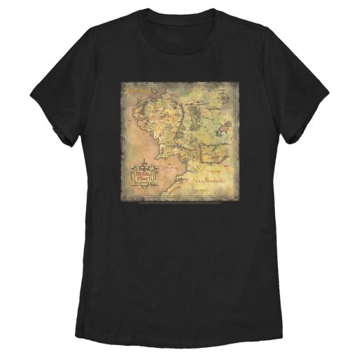 Women’s The Lord of the Rings Fellowship of the Ring Map of Middle Earth T-Shirt