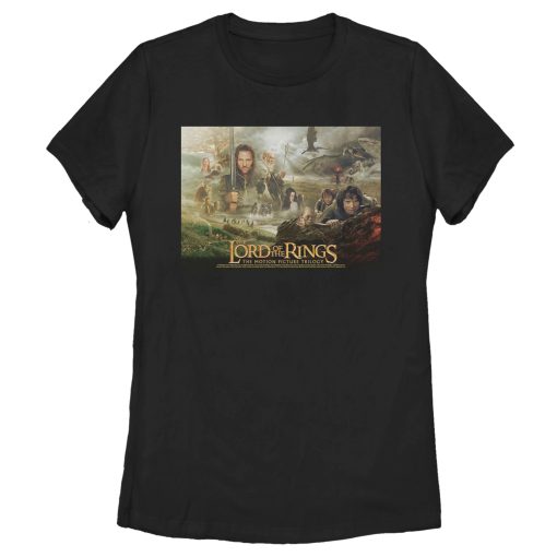 Women’s The Lord of the Rings Fellowship of the Ring Trilogy Movie Poster T-Shirt