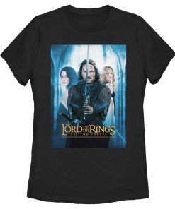 Women’s The Lord of the Rings Two Towers Aragorn Arwen and Galadriel Logo T-Shirt