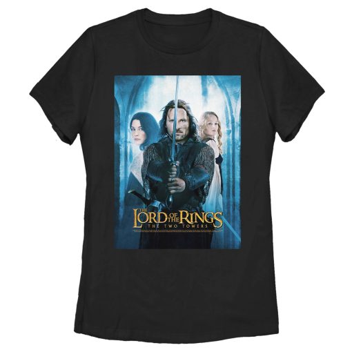 Women’s The Lord of the Rings Two Towers Aragorn Arwen and Galadriel Logo T-Shirt