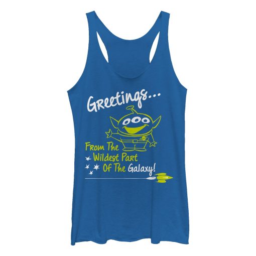 Women’s Toy Story Alien Greeting from Wild Galaxy Racerback Tank Top