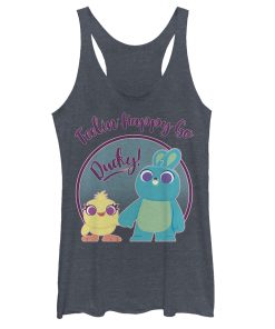 Women’s Toy Story Ducky & Bunny Feelin’ Happy Racerback Tank Top