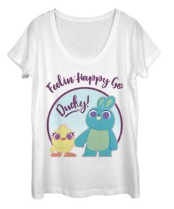 Women’s Toy Story Ducky & Bunny Feelin’ Happy Scoop Neck