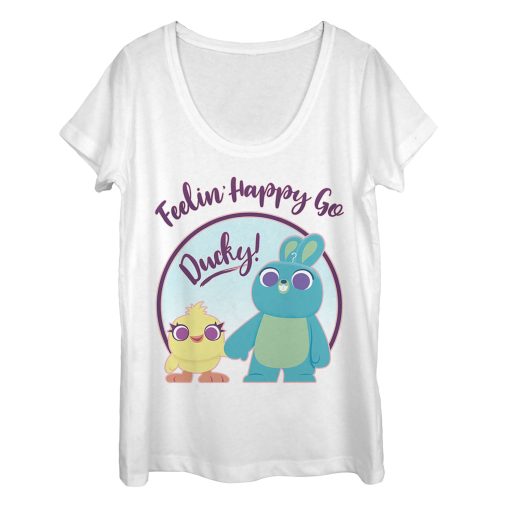 Women’s Toy Story Ducky & Bunny Feelin’ Happy Scoop Neck