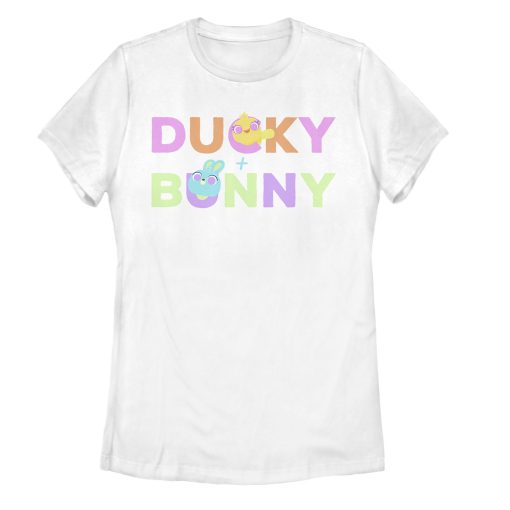 Women’s Toy Story Ducky & Bunny Rainbow Text T-Shirt