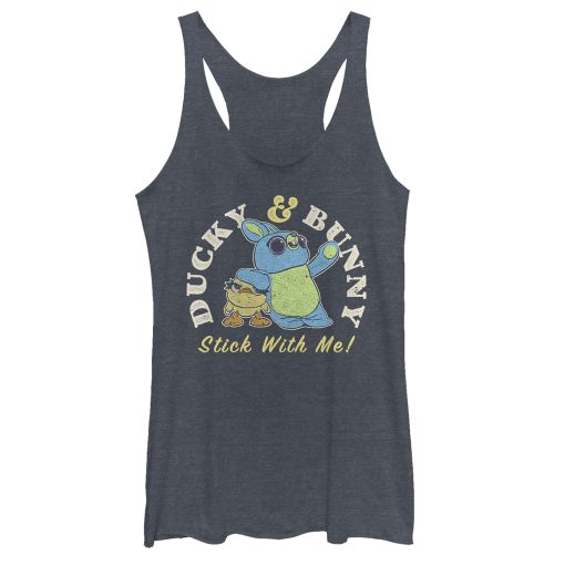 Women’s Toy Story Ducky & Bunny Stick With It Motto Racerback Tank Top