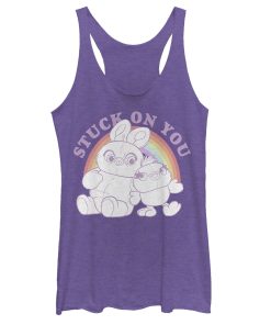 Women’s Toy Story Ducky & Bunny Stuck on You Rainbow Racerback Tank Top