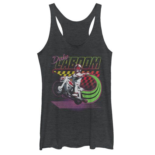 Women’s Toy Story Duke Caboom Neon Race Racerback Tank Top