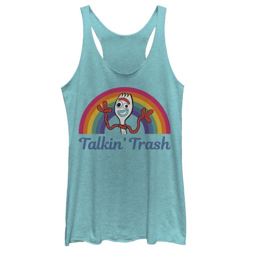 Women’s Toy Story Forky Talkin’ Trash Rainbow Racerback Tank Top