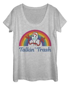 Women’s Toy Story Forky Talkin’ Trash Rainbow Scoop Neck