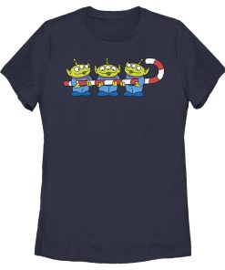 Women’s Toy Story Little Green Men Candy Cane T-Shirt