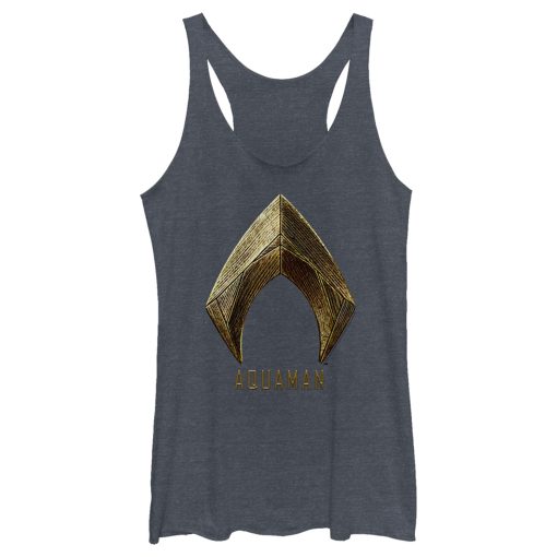 Women’s Zack Snyder Justice League Aquaman Logo Racerback Tank Top