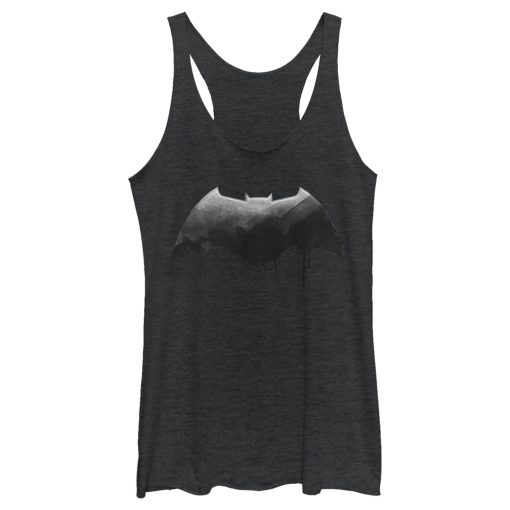 Women’s Zack Snyder Justice League Batman Silver Logo Racerback Tank Top