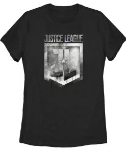 Women’s Zack Snyder Justice League Smoke and Stone Shield Logo T-Shirt