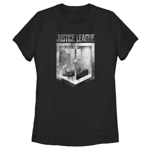 Women’s Zack Snyder Justice League Smoke and Stone Shield Logo T-Shirt