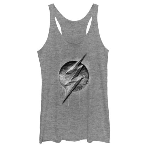 Women’s Zack Snyder Justice League The Flash Silver Logo Racerback Tank Top