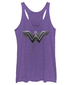 Women’s Zack Snyder Justice League Wonder Woman Silver Logo Racerback Tank Top