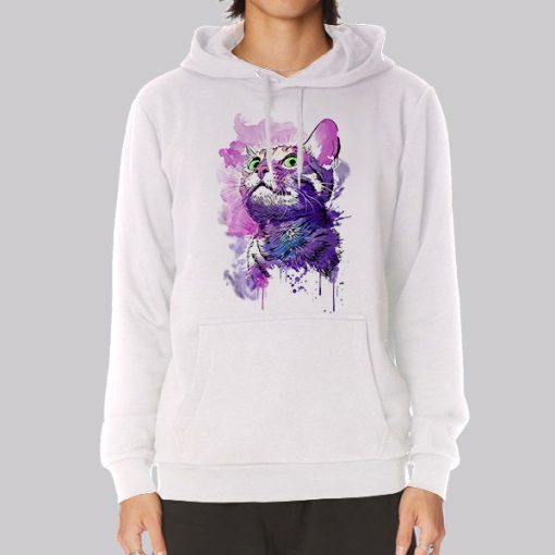 Aesthetic Purple Cat Hoodie