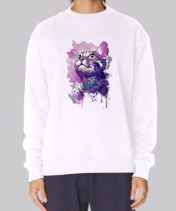 Aesthetic Purple Cat Hoodie