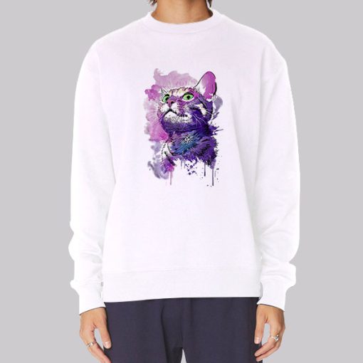 Aesthetic Purple Cat Hoodie