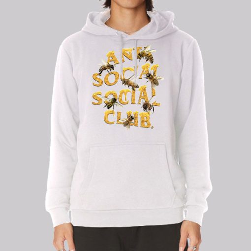 Antisocialsocialclub Worker Bee White Hoodie