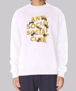 Antisocialsocialclub Worker Bee White Hoodie 1 Antisocialsocialclub Worker Bee White Hoodie 2