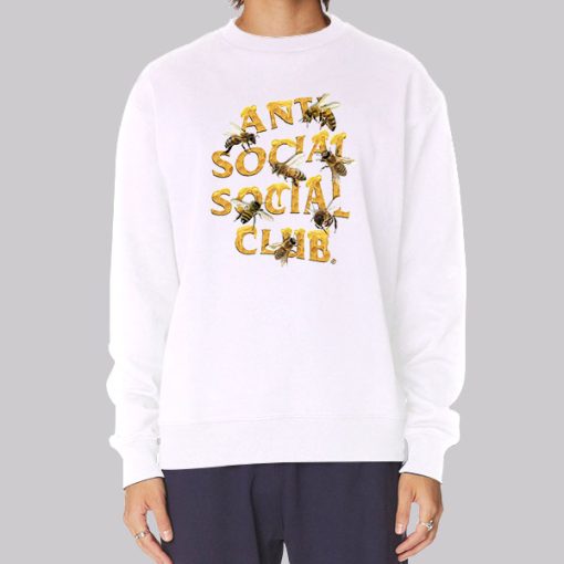 Antisocialsocialclub Worker Bee White Hoodie