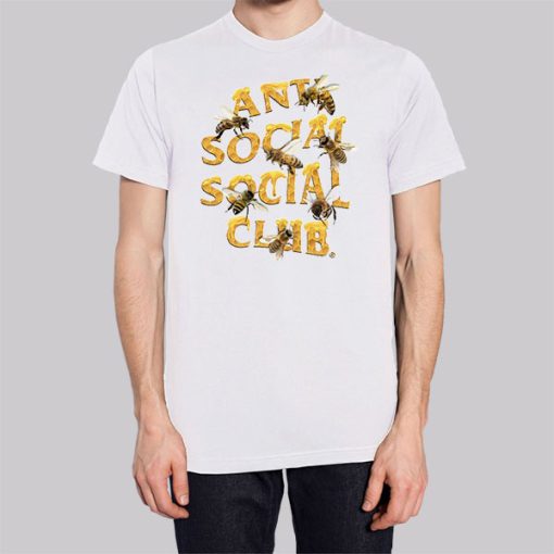 Antisocialsocialclub Worker Bee White Hoodie