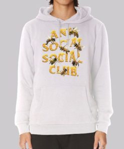 Antisocialsocialclub Worker Bee White Hoodie 3 Antisocialsocialclub Worker Bee White Hoodie 4