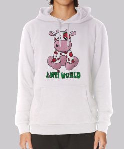 Antiwurld Strawberry Cow Print Hoodie Antiwurld Strawberry Cow Print Hoodie