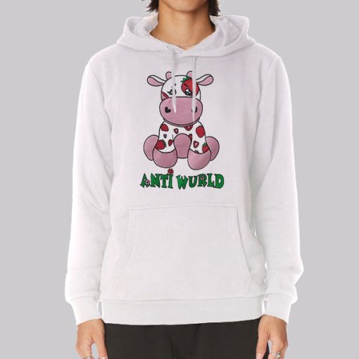 Antiwurld Strawberry Cow Print Hoodie