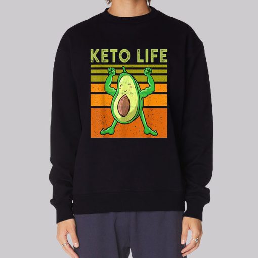 Avocado Flexing Keto Memes Funny Hoodie