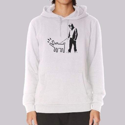 Banksy Drawing Dog Man Hoodie